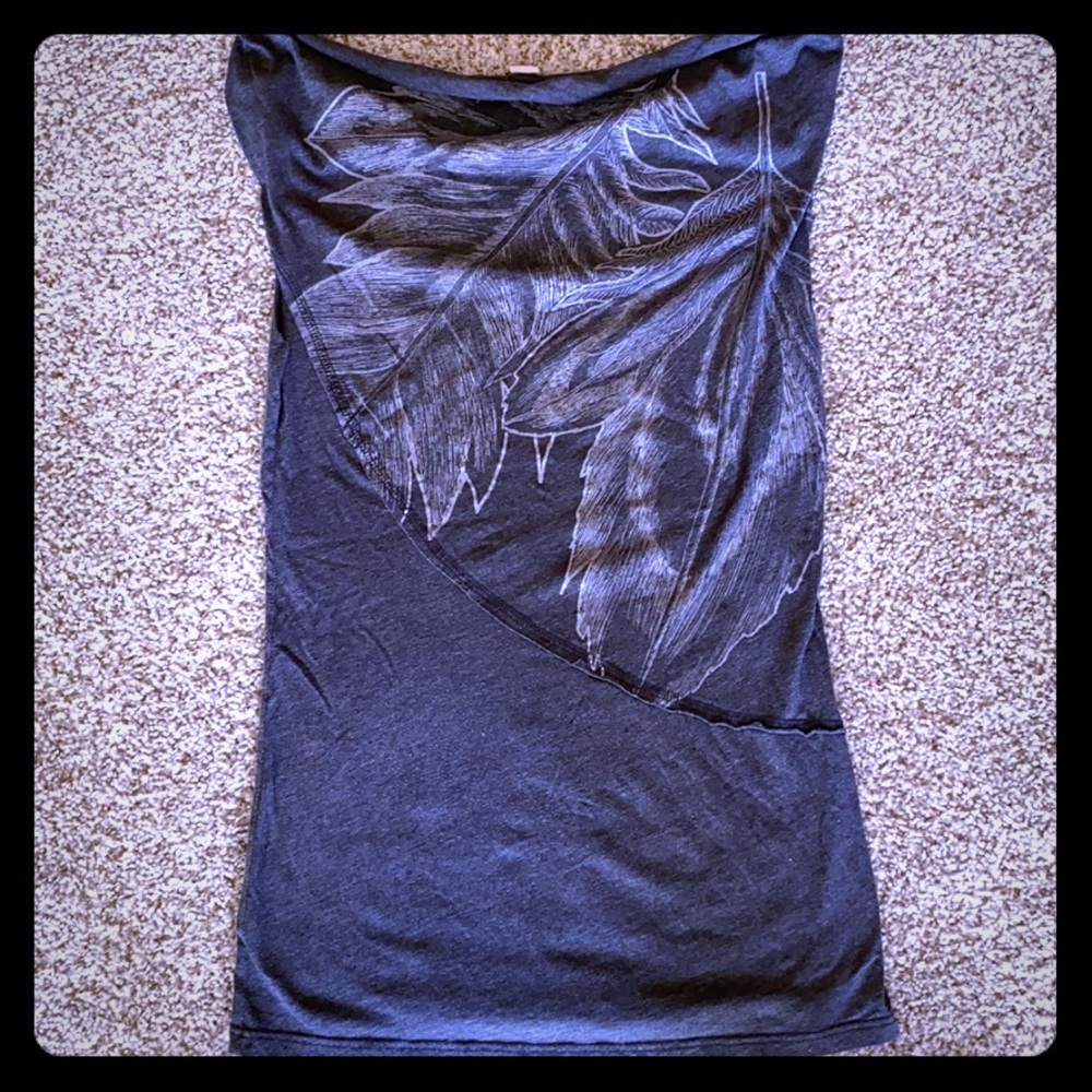 Free People dark grey fitted long tank size L
